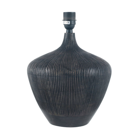 Manaia Antique Black Textured Table Lamp with Blue Ombre Soft Shade