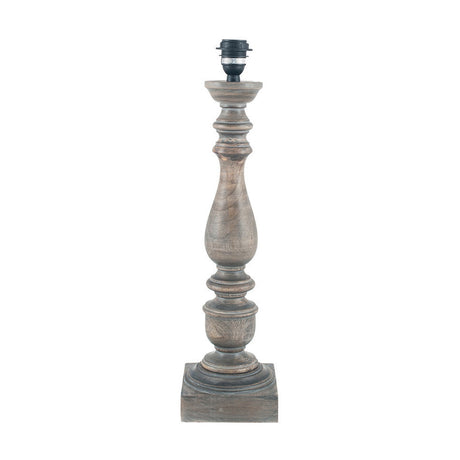 Alia Grey Wash Turned Mango Table Lamp with Pistachio Green Shade