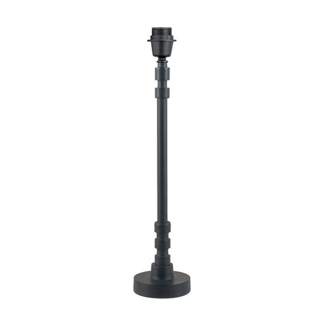 Rhode Matt Black Stick Metal Table Lamp with Slate Velvet Shade