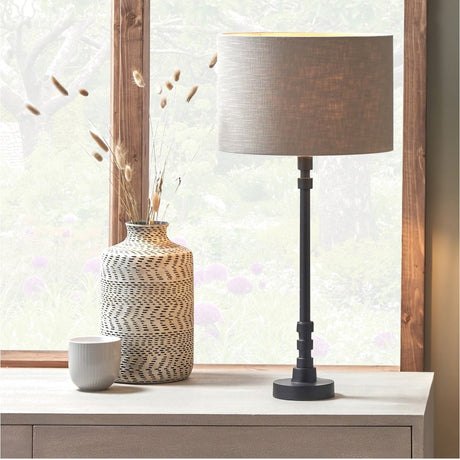 Rhode Matt Black Stick Aluminium Table Lamp Base - 50cm