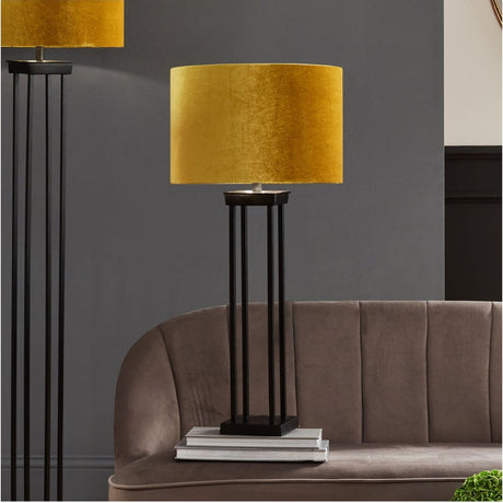Langston Matt Black Iron Column Table Lamp Base - 64cm