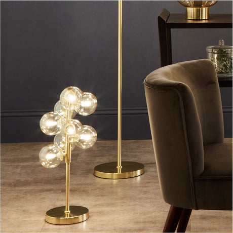 Vecchio Lustre Glass Orb & Gold Iron Table Lamp - 57cm