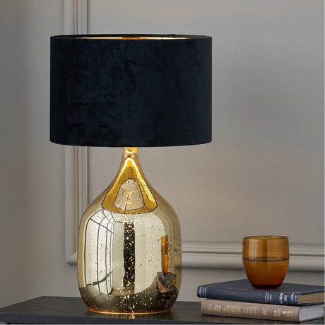 Stellar Champagne Gold Glass Dual Light Table Lamp - 48cm