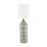 Bethan Embossed Grey Ceramic Table Lamp - 51cm
