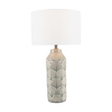 Bethan Embossed Grey Ceramic Table Lamp - 51cm
