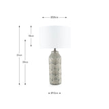 Bethan Embossed Grey Ceramic Table Lamp - 51cm