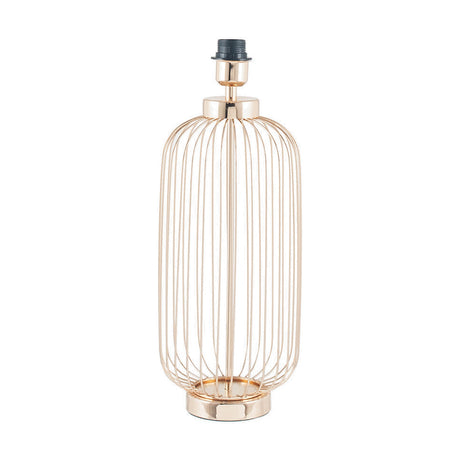 Dania French Gold Metal Wire Tall Table Lamp with Sapphire Shade