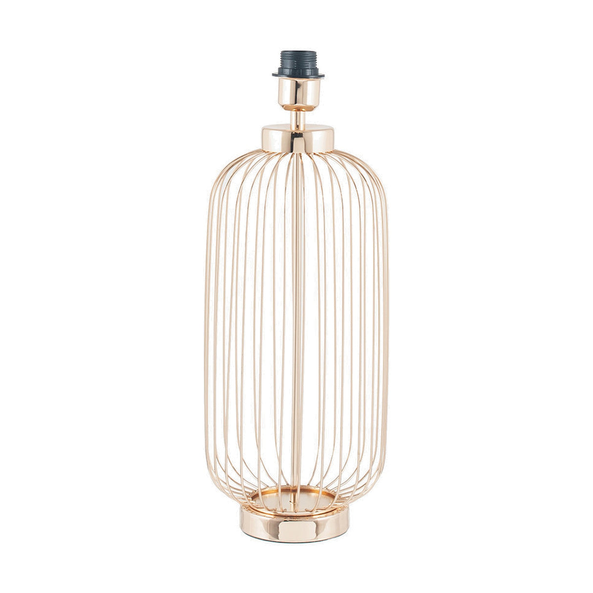 Dania French Gold Metal Wire Tall Table Lamp with Black Velvet Shade
