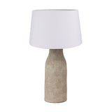 Palawan Grey Feather Stoneware Table Lamp with White Tapered Shade