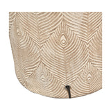 Palawan Grey Feather Stoneware Table Lamp with White Tapered Shade