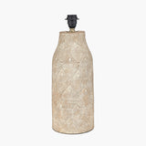 Palawan Grey Feather Stoneware Table Lamp with White Tapered Shade