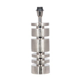 Elon Silver Metal Stacked Cylinder Table Lamp with Steel Grey Shade