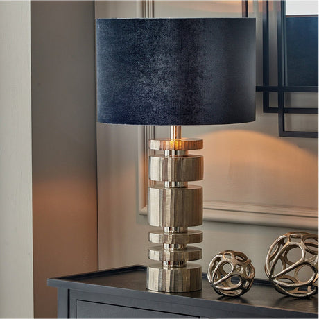 Elon Silver Aluminium Stacked Cylinder Table Lamp Base - 45cm
