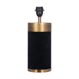 Dempsey Black Velvet & Antique Gold Metal Table Lamp with Ivory Shade