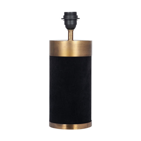 Dempsey Black Velvet & Antique Gold Metal Table Lamp with White Shade