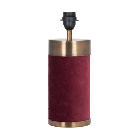 Dempsey Red Velvet & Antique Gold Metal Table Lamp with Black Shade