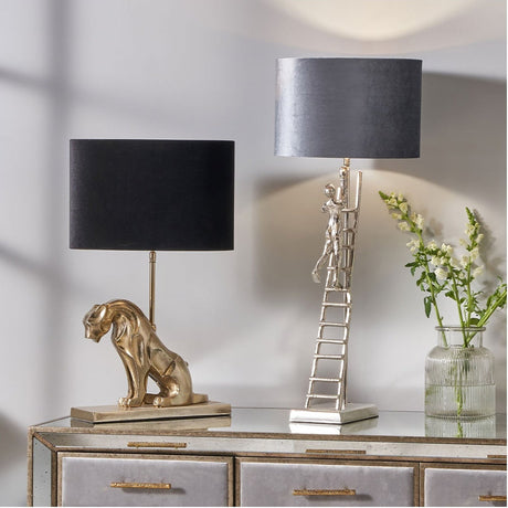 Osa Shiny Gold Aluminium Jaguar Table Lamp Base - 47cm