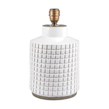Malone Textured White Squares Design Stoneware Table Lamp Base - 35cm