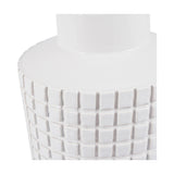 Malone Textured White Squares Design Stoneware Table Lamp Base - 35cm