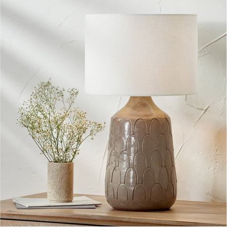 Coco Grey Gloss Arch Design Stoneware Table Lamp Base - 37cm