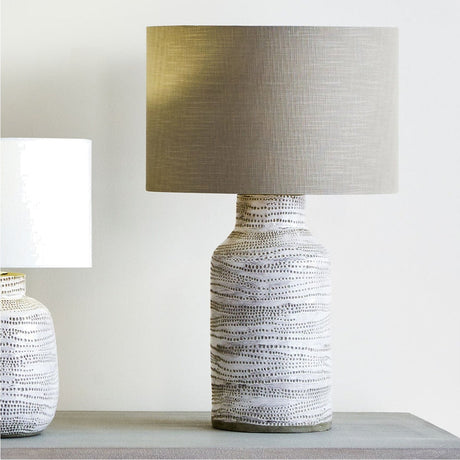 Alina White Dot Design Stoneware Table Lamp Base - 37cm