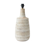 Dambula White Wash Wood Textured Tall Neck Table Lamp with Self Shade