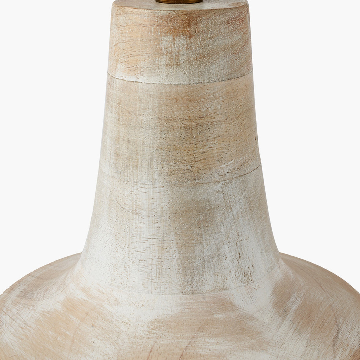 Dambula White Wash Wood Textured Tall Neck Table Lamp with Self Shade