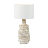 Dambula White Wash Wood Textured Tall Neck Table Lamp Base - 47cm