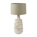 Dambula White Wash Wood Textured Tall Neck Table Lamp Base - 47cm