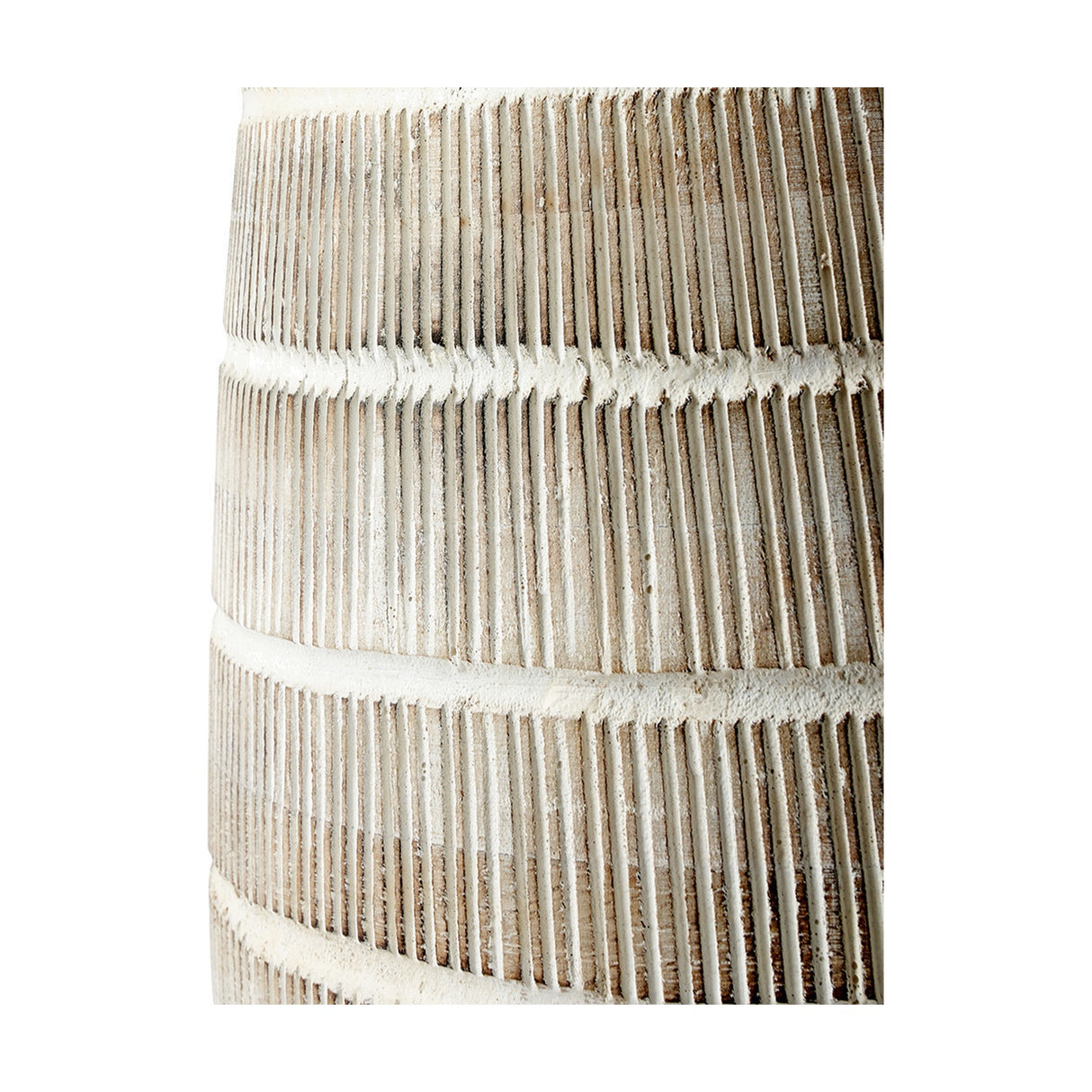 Dambula White Wash Wood Textured Tall Neck Table Lamp Base - 47cm