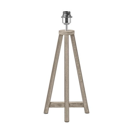 Whitby Grey Wash Wood Tapered 4 Post Table Lamp with White Self Shade