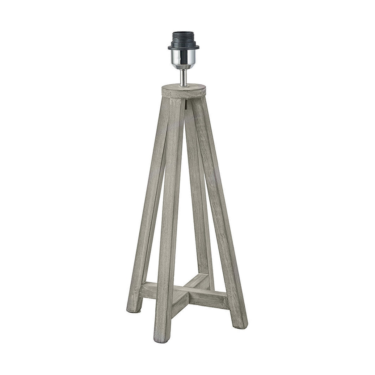 Whitby Grey Wash Wood Tapered 4 Post Table Lamp Base - 49cm