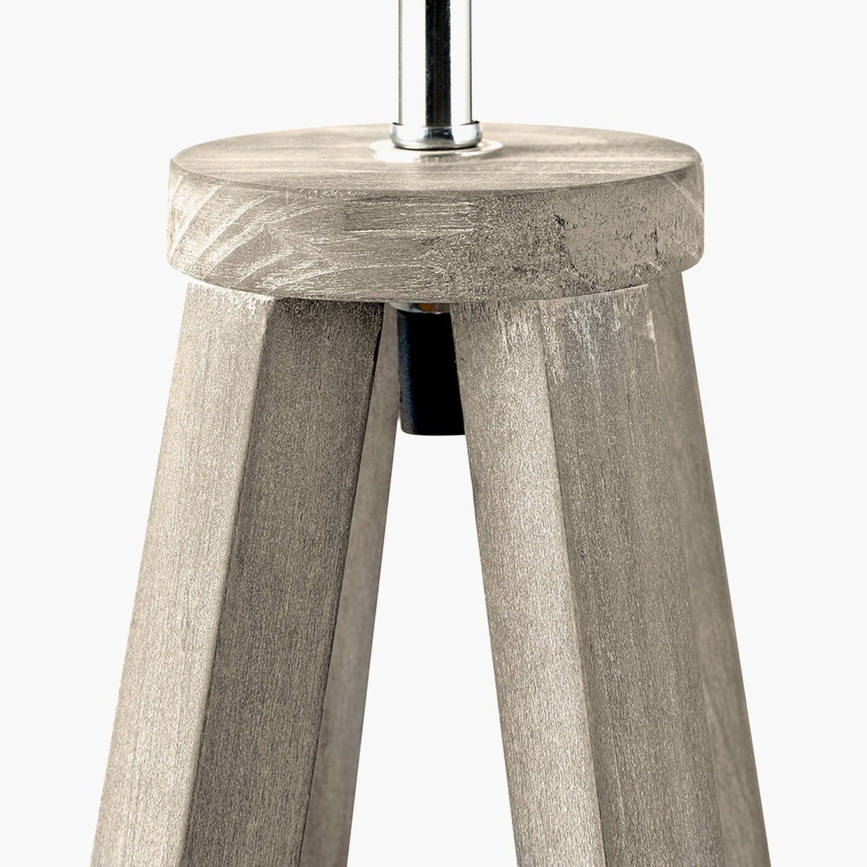 Whitby Grey Wash Wood Tapered 4 Post Table Lamp Base - 49cm