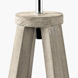 Whitby Grey Wash Wood Tapered 4 Post Table Lamp Base - 49cm