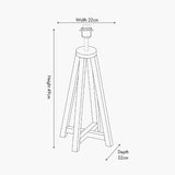 Whitby Grey Wash Wood Tapered 4 Post Table Lamp Base - 49cm