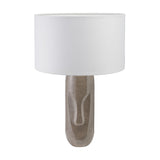 Visage Grey Face Design Tall Stoneware Table Lamp with White Shade