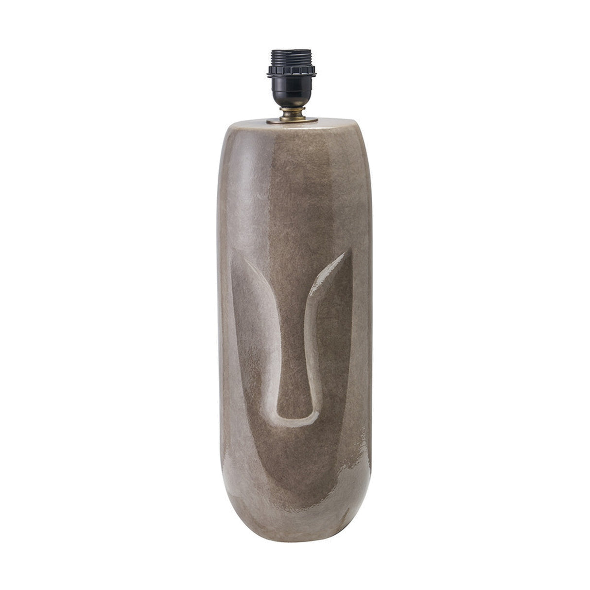 Visage Grey Face Design Tall Stoneware Table Lamp with White Shade