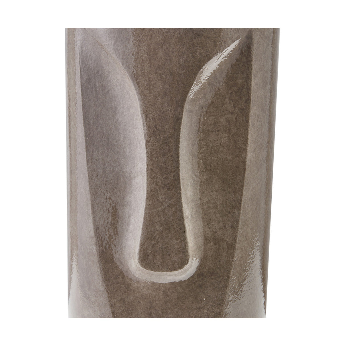 Visage Grey Face Design Tall Stoneware Table Lamp with White Shade