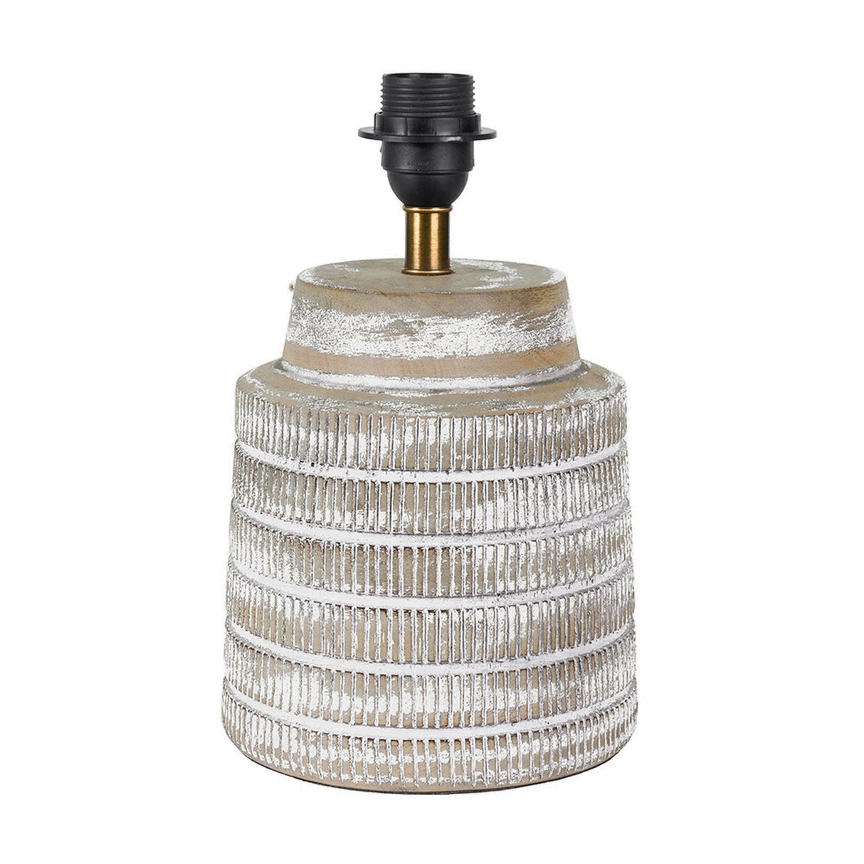 Paihia White Wash Wood Textured Short Table Lamp with Pistachio Shade