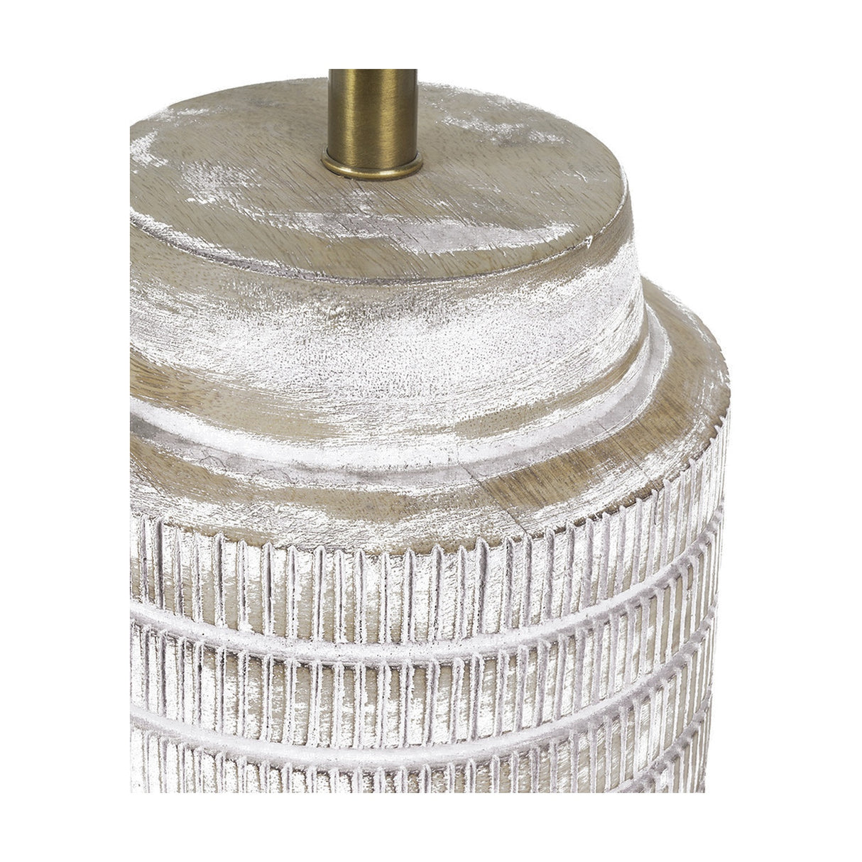 Paihia White Wash Wood Textured Short Table Lamp with Pistachio Shade
