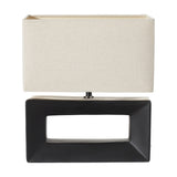 Block Black Ceramic Rectangular Table Lamp - 35cm