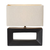Block Black Ceramic Rectangular Table Lamp - 35cm