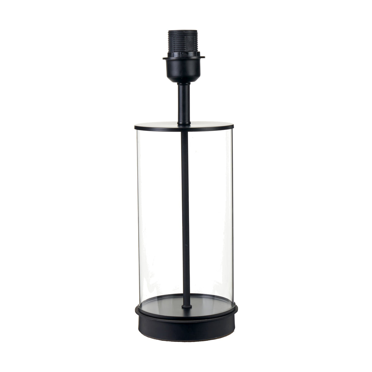 Westwood Clear Glass & Black Iron Table Lamp Base - 39cm