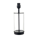 Westwood Clear Glass & Black Iron Table Lamp Base - 39cm