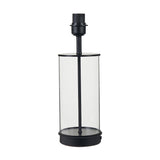 Westwood Clear Glass & Black Iron Table Lamp Base - 39cm