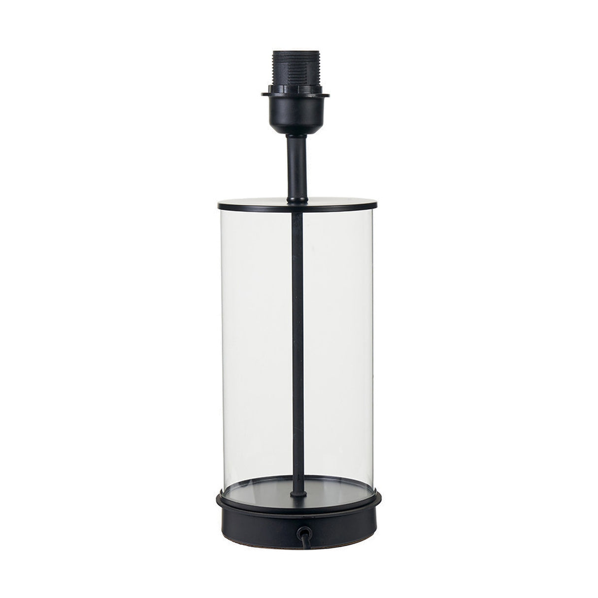 Westwood Clear Glass & Black Iron Table Lamp Base - 39cm