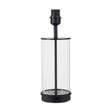 Westwood Clear Glass & Black Iron Table Lamp Base - 39cm