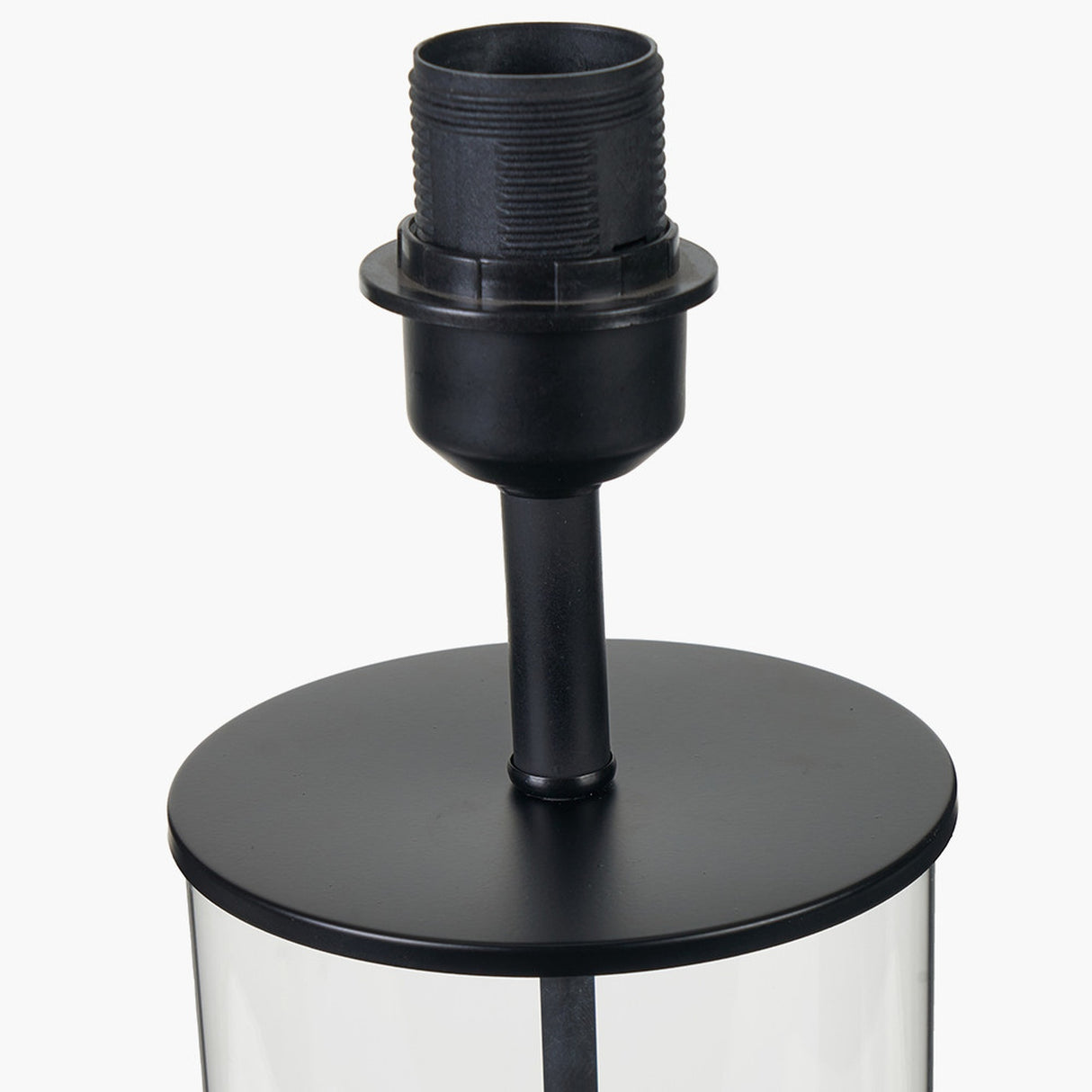 Westwood Clear Glass & Black Iron Table Lamp Base - 39cm