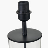 Westwood Clear Glass & Black Iron Table Lamp Base - 39cm