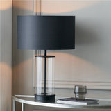 Westwood Clear Glass & Black Iron Table Lamp Base - 39cm